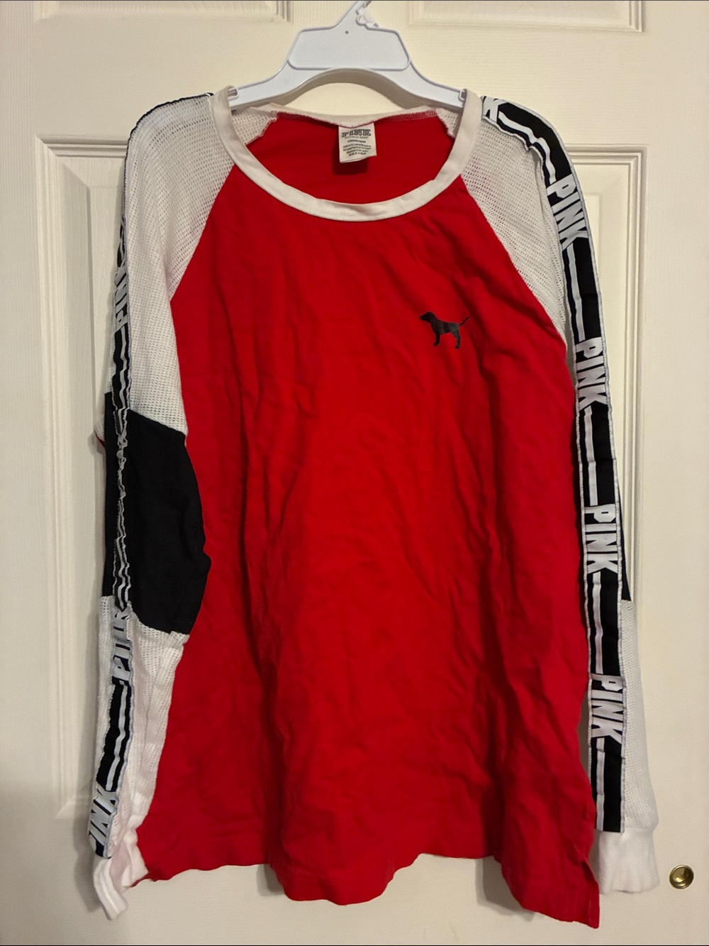 PINK Victoria's Secret Red Tee with White Trim